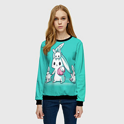 Свитшот женский Кролик мама, цвет: 3D-черный — фото 2