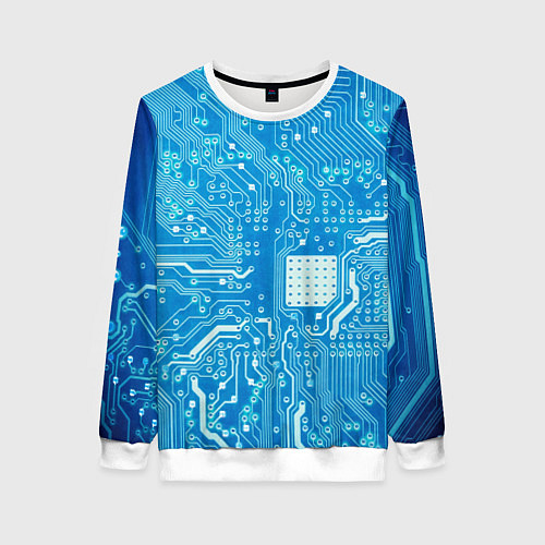 Женский свитшот Системная плата / 3D-Белый – фото 1