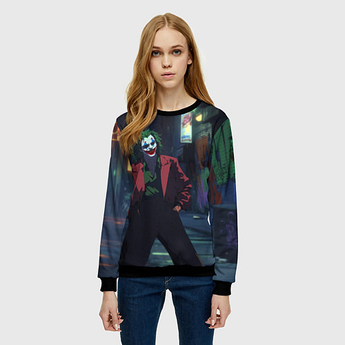 Женский свитшот Джокер в широких штанах / 3D-Черный – фото 3