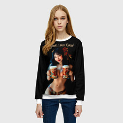 Свитшот женский Все дуреют с этого Китая, цвет: 3D-белый — фото 2