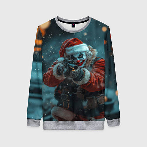 Женский свитшот Санта Джокер / 3D-Меланж – фото 1
