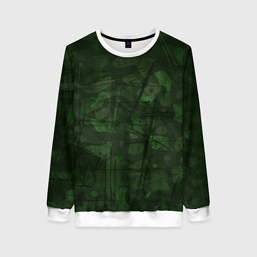 Женский свитшот Абстракция - strange camouflage / 3D-Белый – фото 1