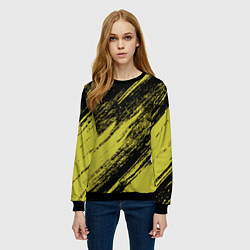 Свитшот женский The color is black and yellow, цвет: 3D-черный — фото 2