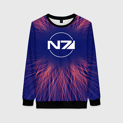 Женский свитшот Mass Effect red energy / 3D-Черный – фото 1