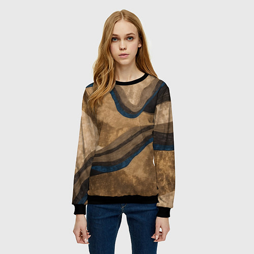 Женский свитшот Песочная абстракция / 3D-Черный – фото 3