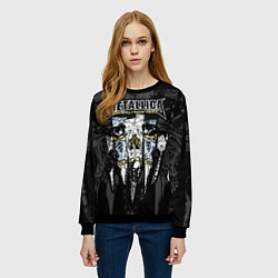 Свитшот женский Metallica - skull with fangs, цвет: 3D-черный — фото 2