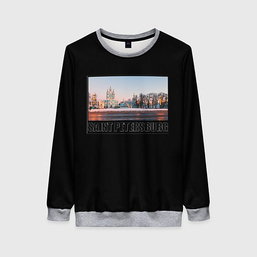 Женский свитшот Санкт-Петербург Смольный собор / 3D-Меланж – фото 1