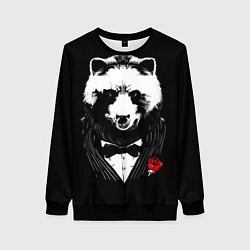 Женский свитшот Панда в черном костюме