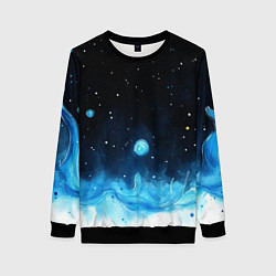 Свитшот женский Синяя светящееся краска, цвет: 3D-черный