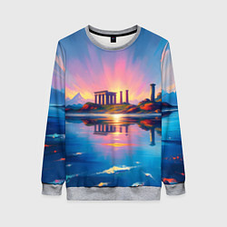 Свитшот женский Античный островок, цвет: 3D-меланж