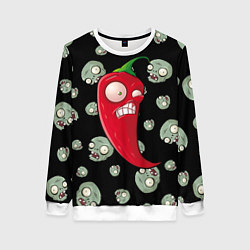 Свитшот женский Перчик из игры растения против зомби, цвет: 3D-белый