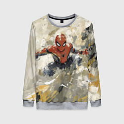 Свитшот женский Человек - паук маслом, цвет: 3D-меланж