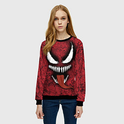 Свитшот женский Веном красный и черный симбиот, цвет: 3D-черный — фото 2