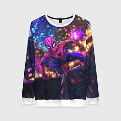 Женский свитшот Человек-паук и фиолетовый свет