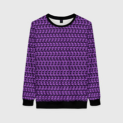 Свитшот женский Фиолетовый полосы узоры, цвет: 3D-черный