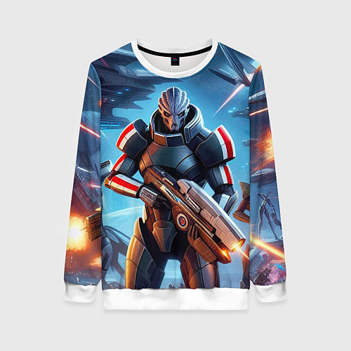 Женский свитшот Mass Effect - space fantasy / 3D-Белый – фото 1