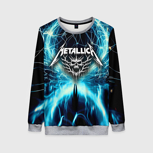 Женский свитшот Neon glow - Metallica / 3D-Меланж – фото 1