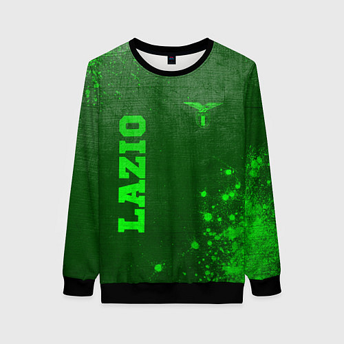 Женский свитшот Lazio - green gradient вертикально / 3D-Черный – фото 1