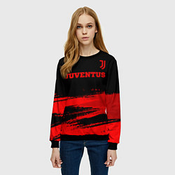 Свитшот женский Juventus - red gradient посередине, цвет: 3D-черный — фото 2