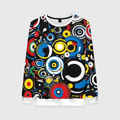 Женский свитшот Абстракция геометрическая / 3D-Белый – фото 1