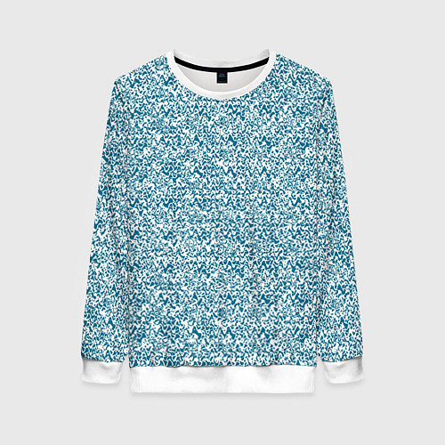Женский свитшот Бело-синий текстурный / 3D-Белый – фото 1