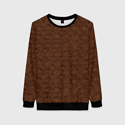 Свитшот женский Коричневый текстурный, цвет: 3D-черный