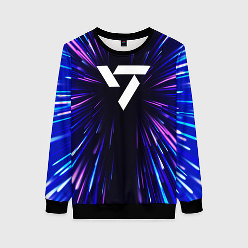 Женский свитшот Seventeen neon energy / 3D-Черный – фото 1