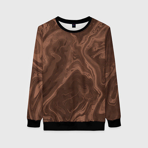 Женский свитшот Коричневый абстракция в точку / 3D-Черный – фото 1