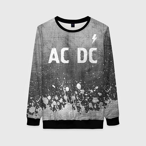 Женский свитшот AC DC - grey gradient посередине / 3D-Черный – фото 1