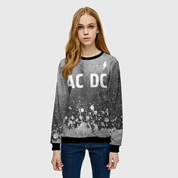 Свитшот женский AC DC - grey gradient посередине, цвет: 3D-черный — фото 2