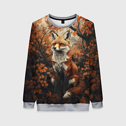 Женский свитшот Лис в лесной чаще