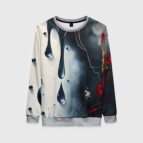 Женский свитшот Сюрреалистичная абстракция с каплями / 3D-Меланж – фото 1