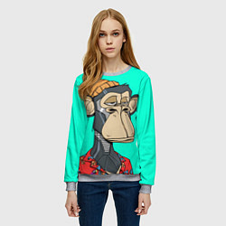 Свитшот женский NFT ape steel, цвет: 3D-меланж — фото 2
