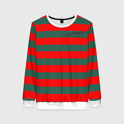 Женский свитшот Полоски Фредди Крюгера / 3D-Белый – фото 1