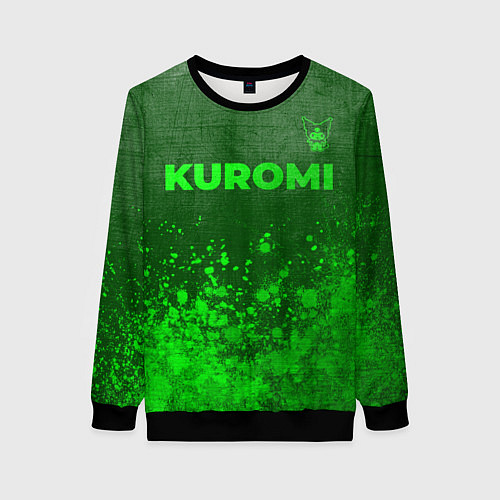 Женский свитшот Kuromi - green gradient посередине / 3D-Черный – фото 1