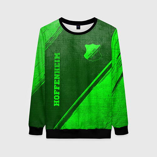 Женский свитшот Hoffenheim - green gradient вертикально / 3D-Черный – фото 1