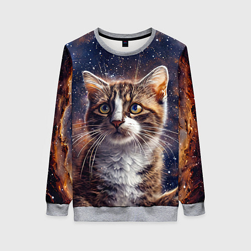 Женский свитшот Сноу-шу в космосе / 3D-Меланж – фото 1