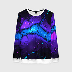 Свитшот женский Синяя звездная полоса в плите текстура, цвет: 3D-белый