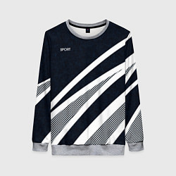 Женский свитшот Sport тёмно-синий с полосами
