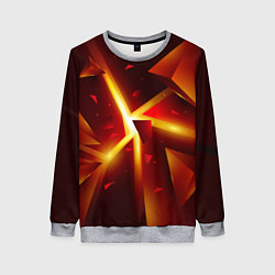 Свитшот женский Трехмерный взрыв неоновых плит абстракция, цвет: 3D-меланж