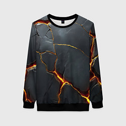 Свитшот женский Серая текстура с золотым изломом, цвет: 3D-черный
