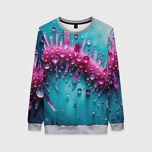 Женский свитшот Розовые кристаллы / 3D-Меланж – фото 1