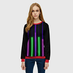 Свитшот женский Color Purple green pink, цвет: 3D-красный — фото 2