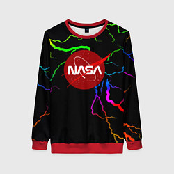 Свитшот женский НАСА молнии градиент, цвет: 3D-красный