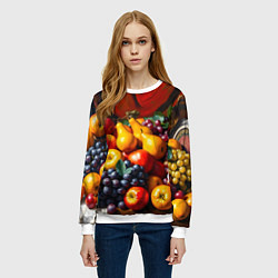 Свитшот женский Фруктовый натюрморт, цвет: 3D-белый — фото 2
