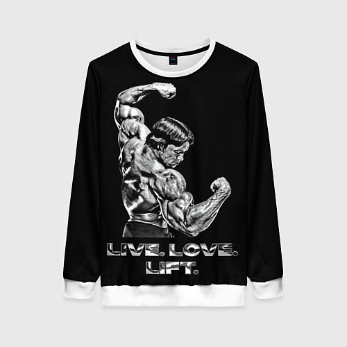 Женский свитшот Арнольд - живи люби расти / 3D-Белый – фото 1