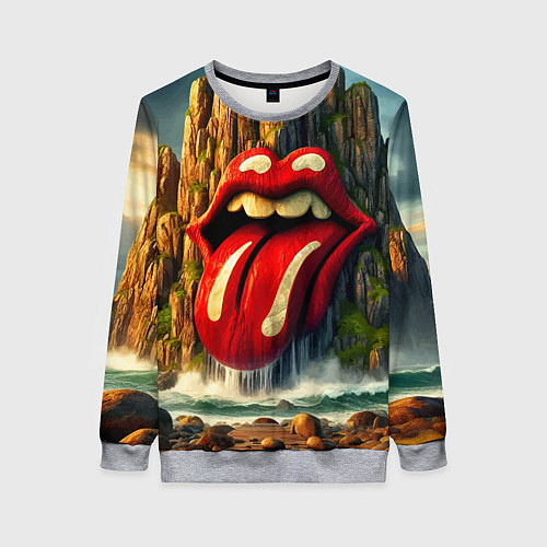Женский свитшот Rolling Stones - sea rocks / 3D-Меланж – фото 1