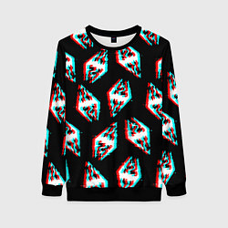 Свитшот женский Skyrim glitch logo patten, цвет: 3D-черный