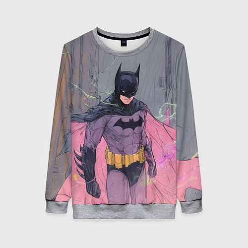 Женский свитшот Бэтмен с розовым плащом / 3D-Меланж – фото 1