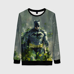 Женский свитшот Бэтмен зеленые краски